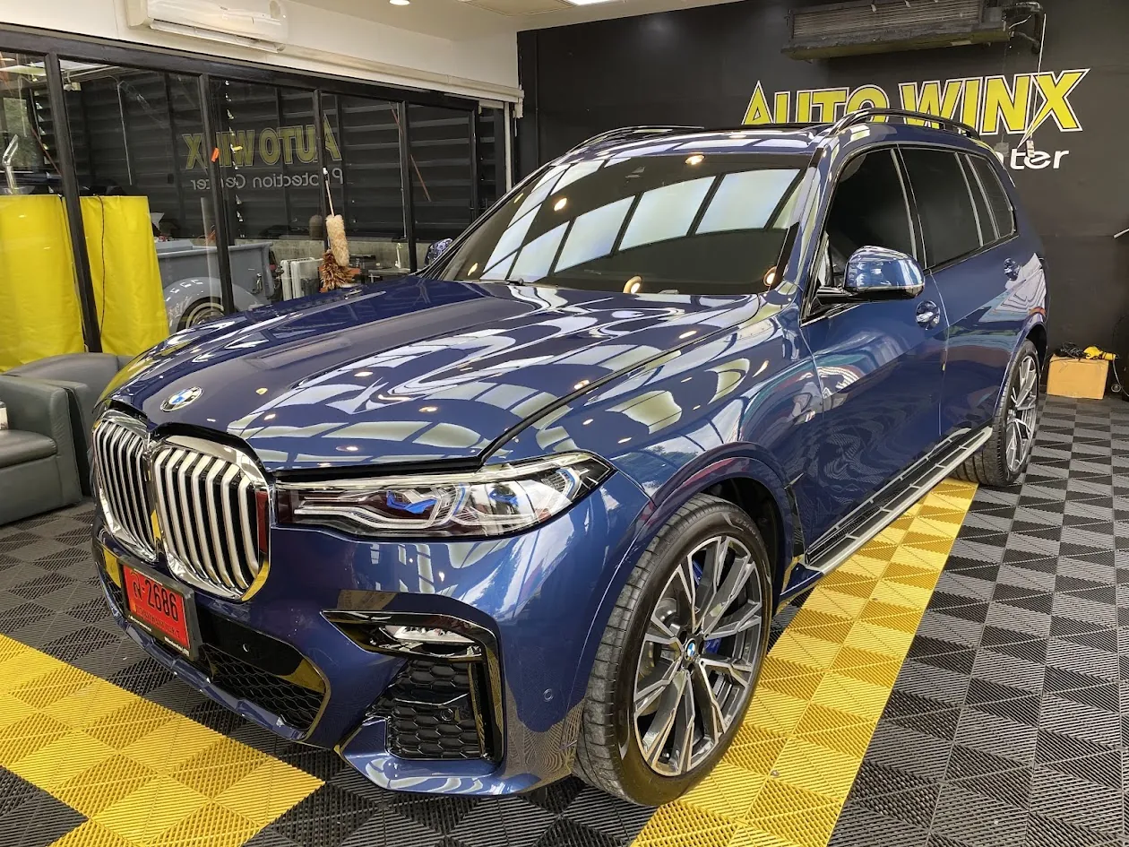 ผลงานฟิล์มกันรอยรอบคัน BMW X7 สีน้ำเงิน โดย Auto Winx